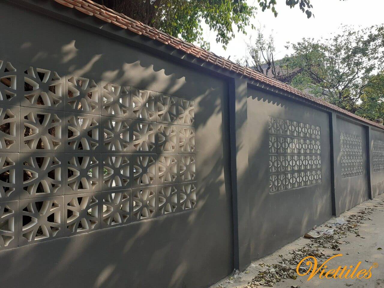 Decorative Concrete Block Fence Shelly Lighting